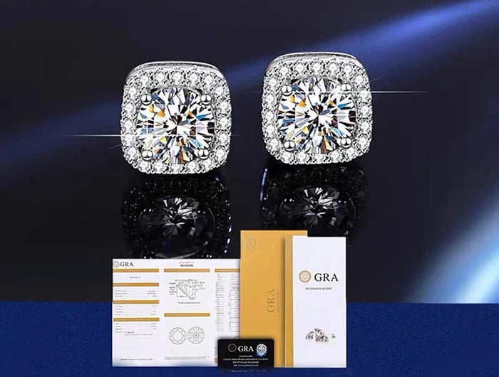 D VVS1 Pass Diamond Tester Moissanite Stud Earrings For Women 100% Real 925 Sterling Silver 2 GRA Certificates Moissanita PlatiNum