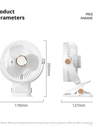 Ventilatore Portatile con Clip e Luci LED, 3 Velocità Regolabili, Silenzioso, da Scrivania, per Casa, Camera da Letto e Campeggio