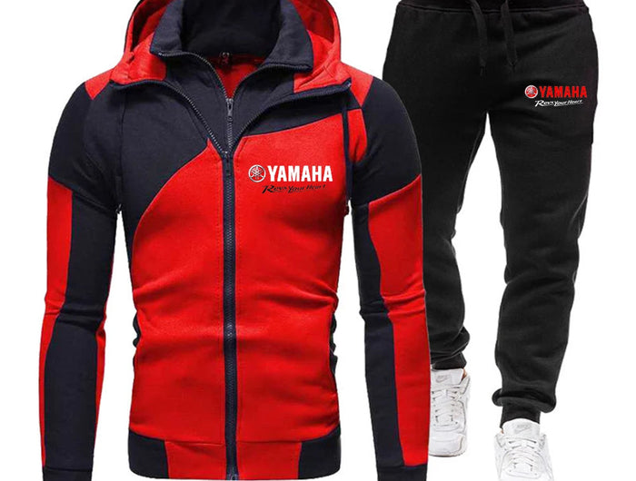 New fashionable men's Yamaha logo printed sportswear hooded sweatshirt autumn and winter men's set sportswear hooded sweatshirt PlatiNum