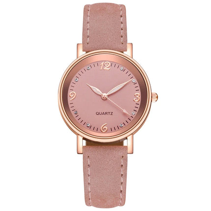 Orologio da donna alla moda con quadrante arabo, cinturino in pelle casual, orologi analogici al quarzo platinumshop