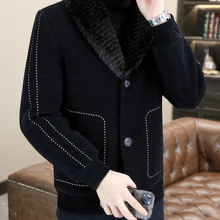 Casual Winter Men's Slim White Duck Down Jackets Warm Short Fur Collar Puffer Woolen Coat Outwear Thicken Windproof Top Clothing