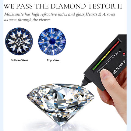 KNB Real 0.5-1ct Moissanite Diamond Round Stud Earrings for Women 925 Sterling Silver Wedding Earring Luxury Fine Jewelry Gifts PlatiNum