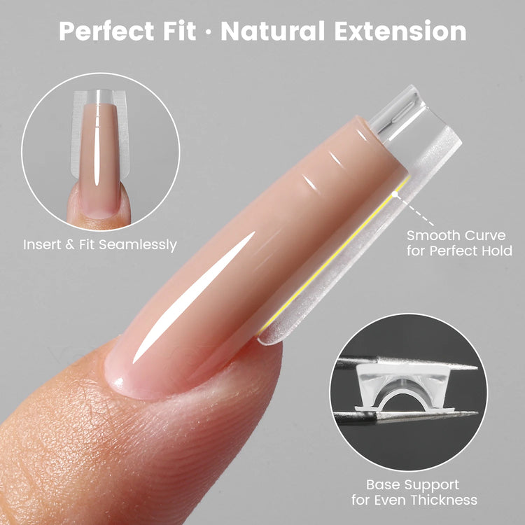 Original YOKEFELLOW Sandwich Dual Nail Form Short Stiletto Nail Extension Form 240pcs Top Form Bottom Form For Quick Nail Extensions IM222