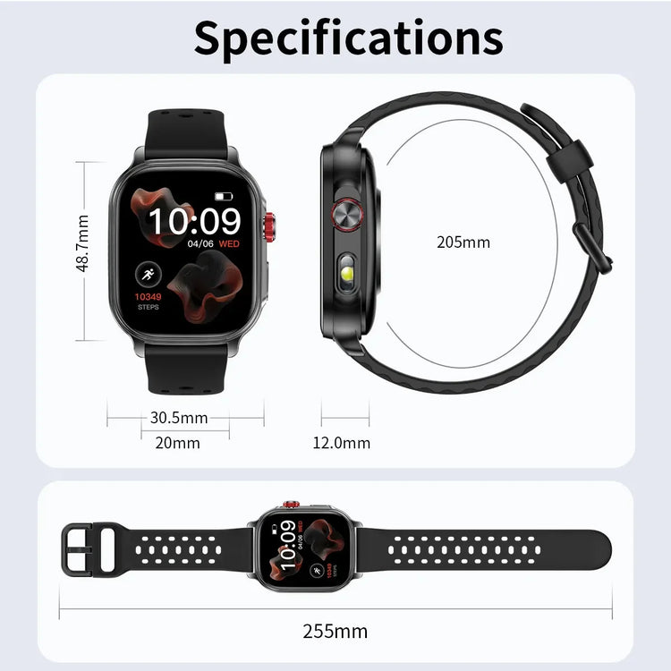 2026New Smart Watch Fitness Clock Men 2.01" AMOLED Screen 1400mAh 130+ Days Battery Life Flashlight Call Waterproof Smartwatches