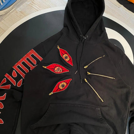 Cool Design Multi Zipper Sweatshirts Punk Street Hoodies Women Hip Hop Anime Hoodie Y2k Couples Plus Size Casual Streetwear