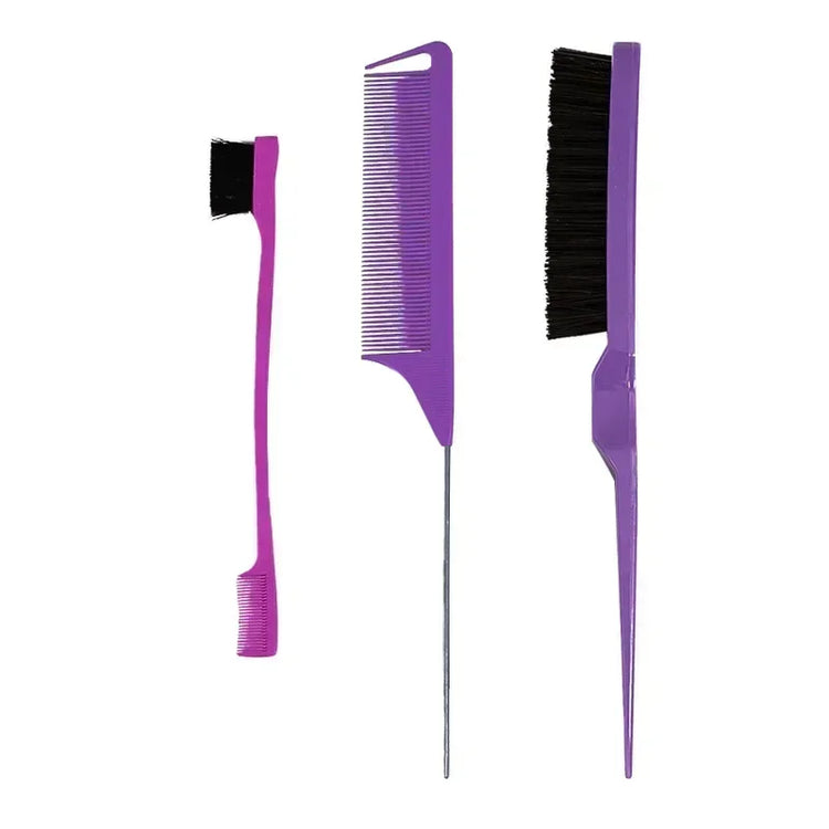 3-10pcs Hair Styling Comb Set Teasing Hair Brush Triple Teasing Comb Rat Tail Combs Edge Brush Hair Tail Tools Braid Tool Loop 2028