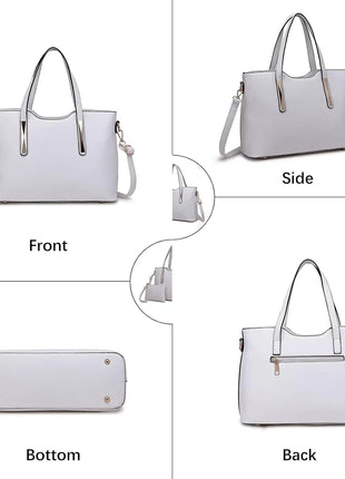 Borsa da donna Miss Lulu di medie dimensioni, elegante borsa a tracolla e borsa a mano, set shopper da 2 pezzi