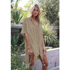 Abito scollato in maglia senza bikini, maniche lunghe girocollo trasparente abito copricostume all'uncinetto, costumi da bagno e abbigliamento da donna platinumshop