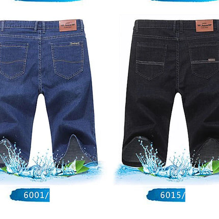 Pantaloncini di jeans da uomo estivi Nuovo stile Ricamo sottile Business Casual Jeans corti dritti Abbigliamento di marca maschile azzurro cielo