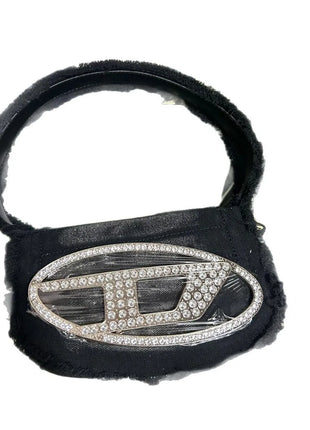 Borsa a Tracolla in Pelle PU Effetto Specchio Argento Lucido con Decorazione Ovale in Rilievo, Tracolla Staccabile, Mini Borsetta Futuristica da Donna