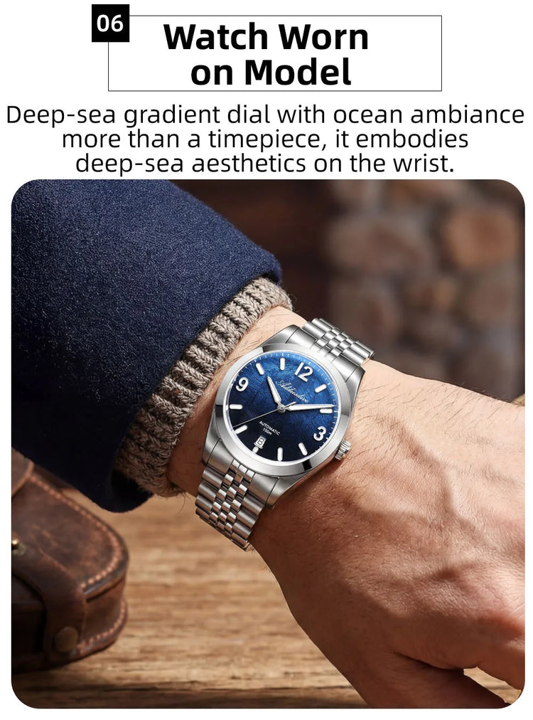 ADDIESDIVE 2026 New Men's Automatic Mechanical Watch 100m Waterproof Sapphire Crystal Calendar Super Luminous Dive Male Watches