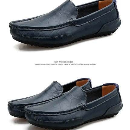 Mocassini da Uomo Estivi 2026 in Vera Pelle di Lusso, Scarpe Casual Traspiranti con Intaglio, Slip-on da Guida