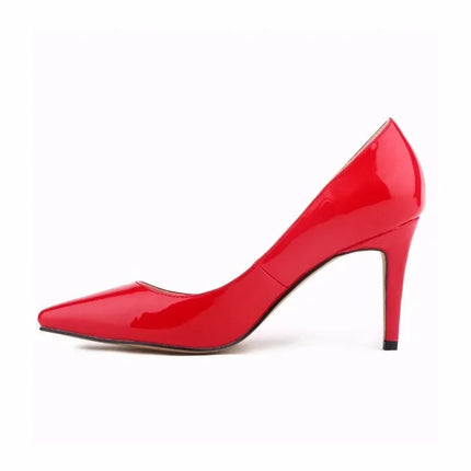 Décolleté da donna di grandi dimensioni Tacchi alti classici a punta Tacchi a spillo sexy da 9 cm Scarpe da festa di nozze rosse da donna eleganti e confortevoli platinumshop