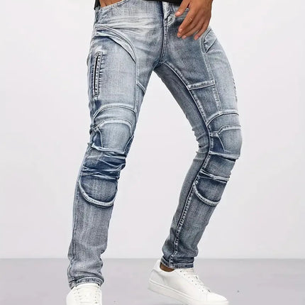 2025 New Motopants leisure motorcycle jeans riding trousers off-road motocross riding pants zipper design Multiple pockets PlatiNum