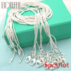 DOTEFFIL 925 Sterling Silver 5/10pcs/Lot 16/18/20/22/24/26/28/30 Inch 1.2mm Snake Chain Necklace For Woman Man Fashion Jewelry PlatiNum
