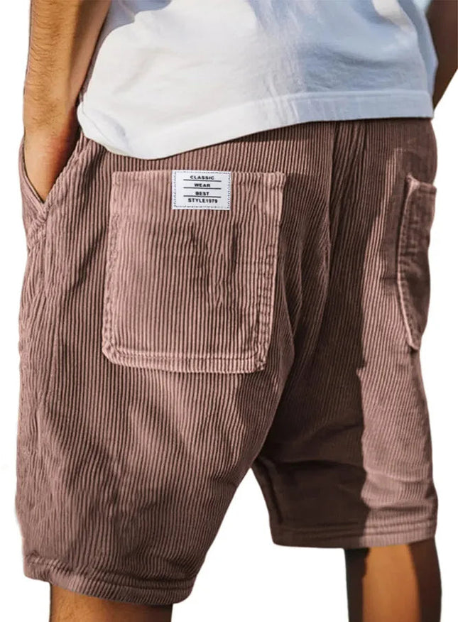 Nuovi pantaloncini estivi da uomo in velluto a coste, stile americano, multitasche, con logo ricamato, retrò, a gamba dritta, per uomo platinumshop
