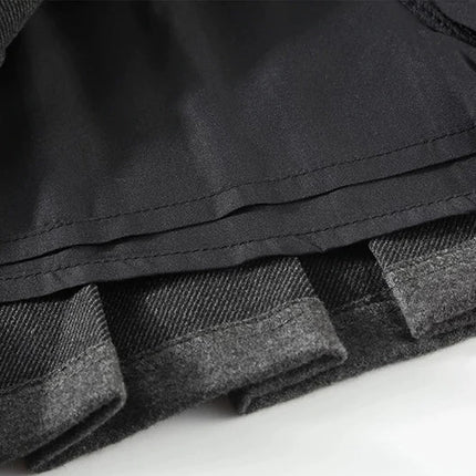 MEXZT Streetwear Woolen Mini Skirt Women Harajuku Bow Lace Up Black Pleated Skirts Autumn Winter Fashion Korean Preppy Faldas PlatiNum
