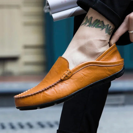 Scarpe da Uomo Casual in Pelle, Mocassini di Design, Slip-on, Scarpe da Barca di Alta Qualità, Chaussure Homme