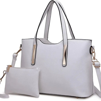 Borsa da donna Miss Lulu di medie dimensioni, elegante borsa a tracolla e borsa a mano, set shopper da 2 pezzi