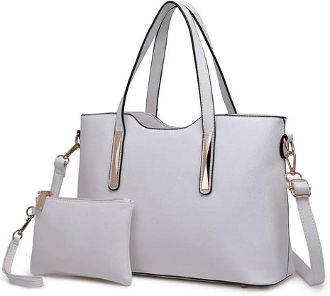 Borsa da donna Miss Lulu di medie dimensioni, elegante borsa a tracolla e borsa a mano, set shopper da 2 pezzi