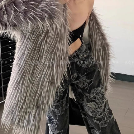 Donne Nero Gotico Drago Stampa Jeans Baggy Vintage Estetica Pantaloni Da Cowboy Harajuku Pantaloni In Denim Y2k Trashy 2000s Vestiti 2024