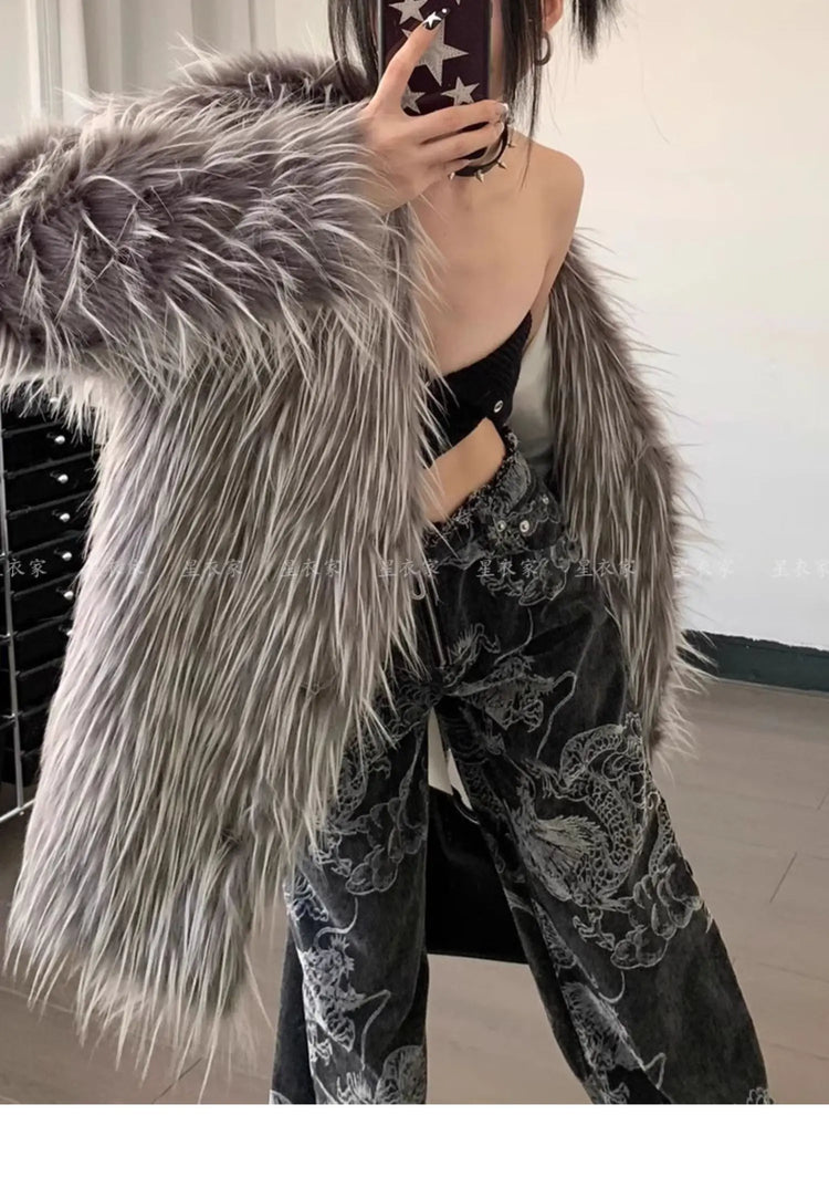 Donne Nero Gotico Drago Stampa Jeans Baggy Vintage Estetica Pantaloni Da Cowboy Harajuku Pantaloni In Denim Y2k Trashy 2000s Vestiti 2024