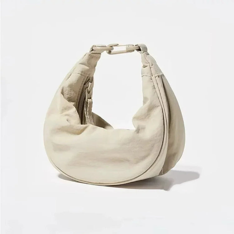 Simple Design Women's Messenger Bag Fashion Ladies Nylon Hobos Small Shoulder Bags Vintage Female Girls Purse Cloth Handbags PlatiNum