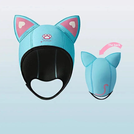 Cat Ear Diving Hood 3mm Neoprene Wetsuit Hood Cute Women's Swimming Cap for Surfing Snorkeling Water Sports Surf Diving Hat