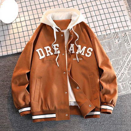 Men's Autumn New Trendy Brand All-match Student Hooded Jacket Plus Size Coats Women High Quality Varsity Baseball Uniform Jacket