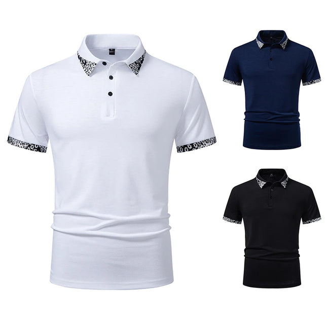 Men's Summer Short Sleeve Polo Shirt, Lapel Collar T-shirt, Solid Color, Sports T-shirt T15
