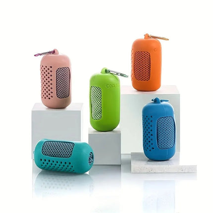 Asciugamano freddo avvolto in silicone circolare Asciugamano rinfrescante Asciugamani in microfibra ad asciugatura rapida Accessori da spiaggia Asciugamano Sport Fitness 1PC