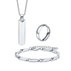 Set di 3 Collane con Barra Verticale per Uomo, Collana con Ciondolo in Acciaio Inossidabile Stile Hip Hop, Set di Gioielli alla Moda Regalo per Lui platinumshop