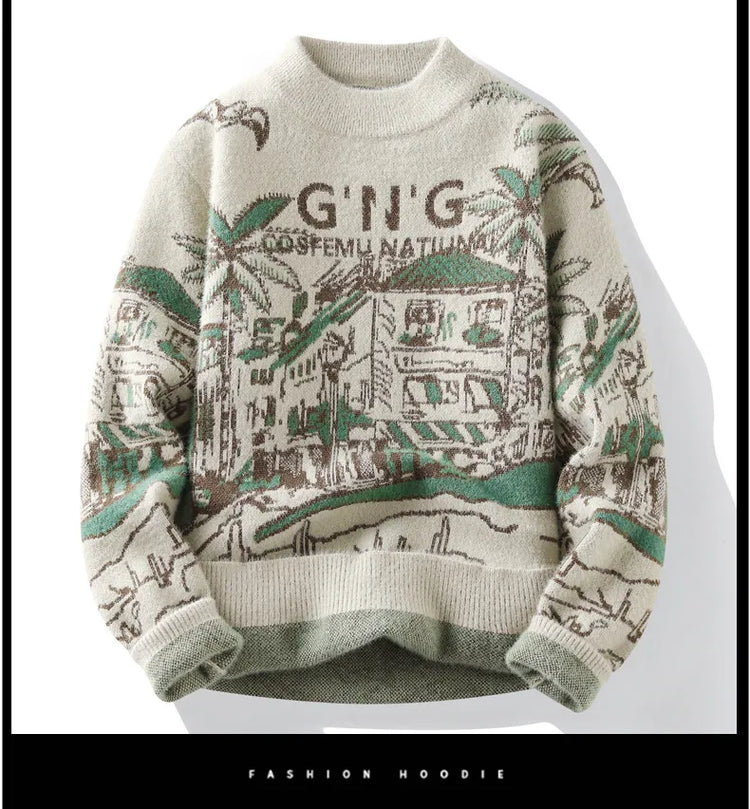 Men Knitted Sweater Stripe Pullovers Printing Round Neck Sweater Autumn/Winter Designer Quality Casual Men Clothing Jumper
