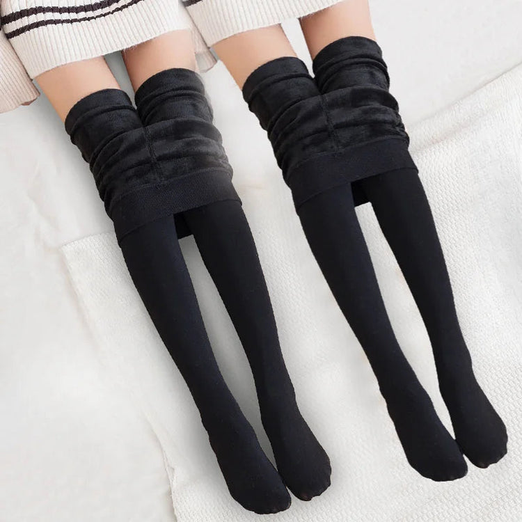 1/2pcs Winter Warm Thick Fleece Pantyhose Women Ladies Thermal Elastic Velvet Tights Stretchy High Waist Leggings Stockings PlatiNum