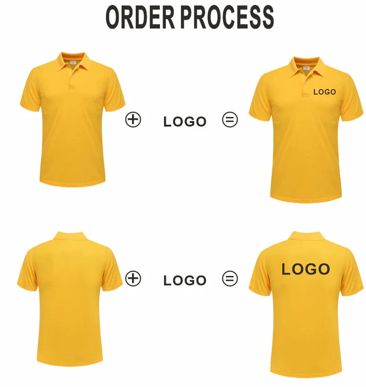 Polo traspirante con logo personalizzato Abbigliamento casual per gruppi aziendali Polo a maniche corte con risvolto Abiti da lavoro Stampa ricamo