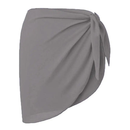 Gonna corta Sarongs corti Copricostume in chiffon Copricostume Sciarpa Copricapo corto da spiaggia Avvolgente trasparente da donna platinumshop