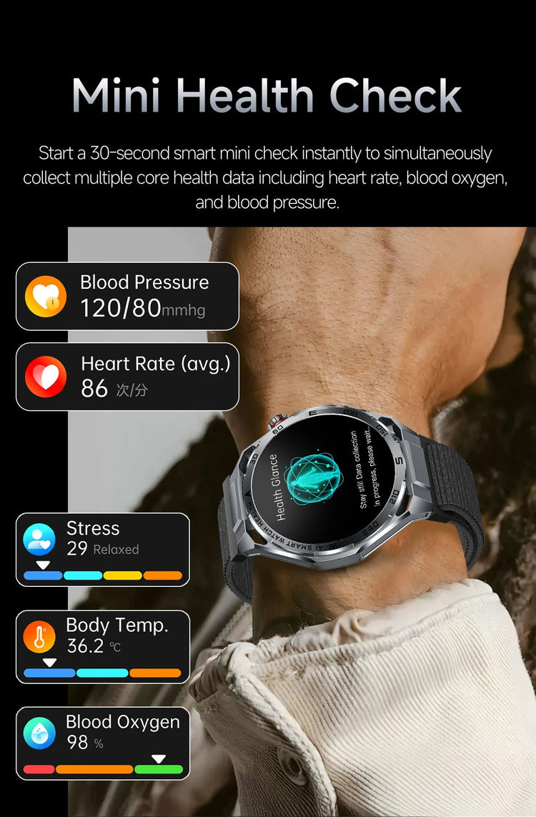 Nuovo Smartwatch 2026 con Analisi AI del Grasso Corporeo, ECG+PPG, Acido Urico, Pressione Sanguigna, Ossigeno nel Sangue, Chiamate, Schermo AMOLED per Uomini e Donne platinumshop