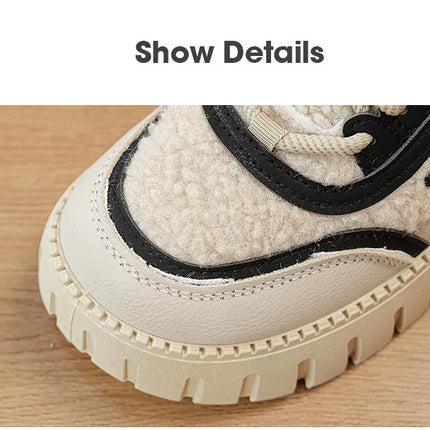 Women's Winter Short Boots 2026 New Style Warmth Sports Cotton Shoes Thickened Fleece Lined High-Top Snow Boots