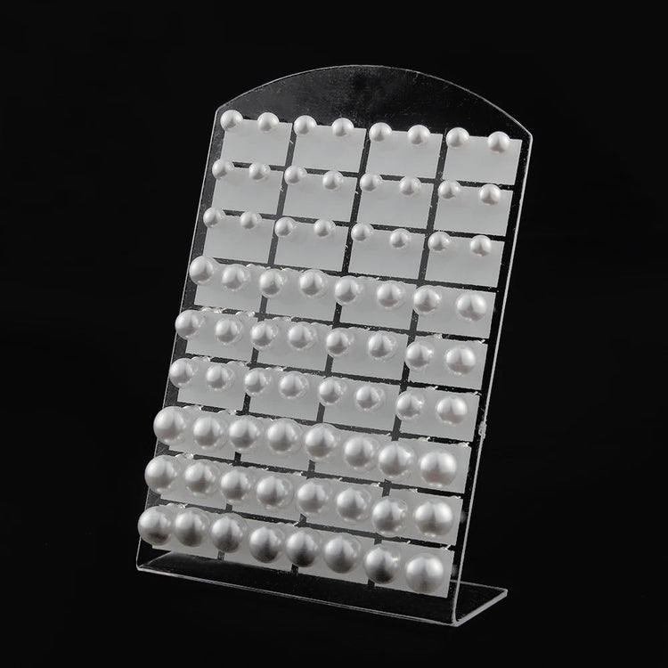 36 paia/set orecchini a bottone con perle finte rotonde bianche con gioielli in acciaio inossidabile con perline da 6 8 10 mm platinumshop
