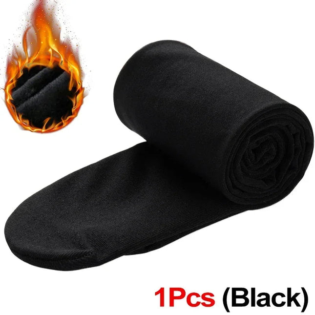 Women Thermal Stockings Winter Warm Elastic Slim Fleece Tights Pantyhose Thicken Plush High Waist Leggings Stocking Pants PlatiNum