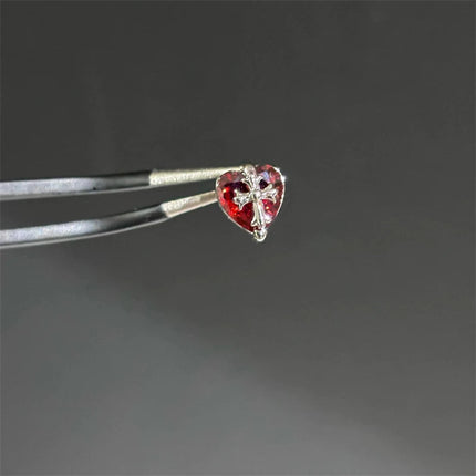 New Fashion Love Wings Cross Acciaio inossidabile Osso dell'orecchio Chiodo Zircone lucido Orecchino con filo alla moda per le donne Accessorio per piercing al corpo platinumshop