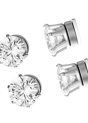 1 paio di orecchini a clip con orecchio magnetico forte in cristallo per uomo donna orecchini con magnete zircone rotondo punk regalo di gioielli non penetranti platinumshop