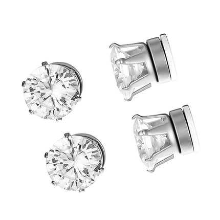1 paio di orecchini a clip con orecchio magnetico forte in cristallo per uomo donna orecchini con magnete zircone rotondo punk regalo di gioielli non penetranti platinumshop