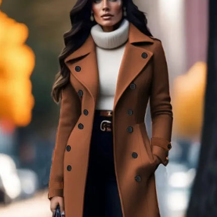 Autumn Winter New Woolen Coat Suit Collar Temperament Loose Thick Coat Fashion Commuting Versatile Women's Clothing