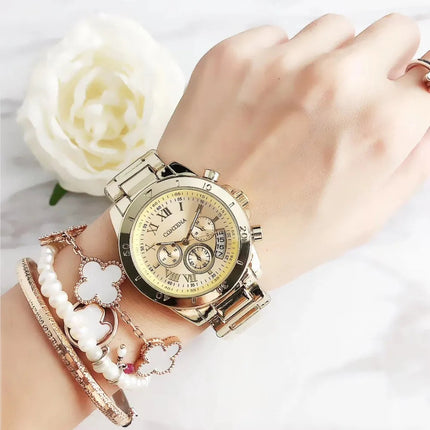 CONTENA Orologi eleganti di lusso per donna Orologio da donna in acciaio inossidabile Orologio da polso da donna alla moda Orologio al quarzo Reloj Mujer platinumshop