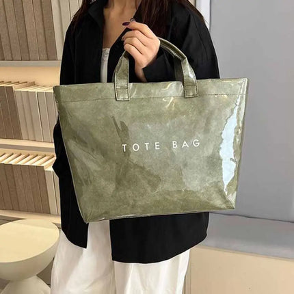 Transparent Waterproof PVC Bag, Summer Beach Bag, Printed Shoulder Bag, Sports Bags
