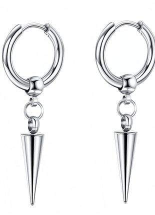 Long Hanging Crosses Leaves Pendants Hoops Woman Earrings Man Vintage Stainless steel Hip Hop Ear Piercing Jewelry Accessories PlatiNum