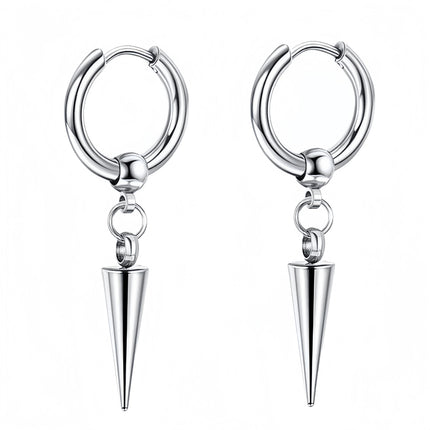 Long Hanging Crosses Leaves Pendants Hoops Woman Earrings Man Vintage Stainless steel Hip Hop Ear Piercing Jewelry Accessories PlatiNum
