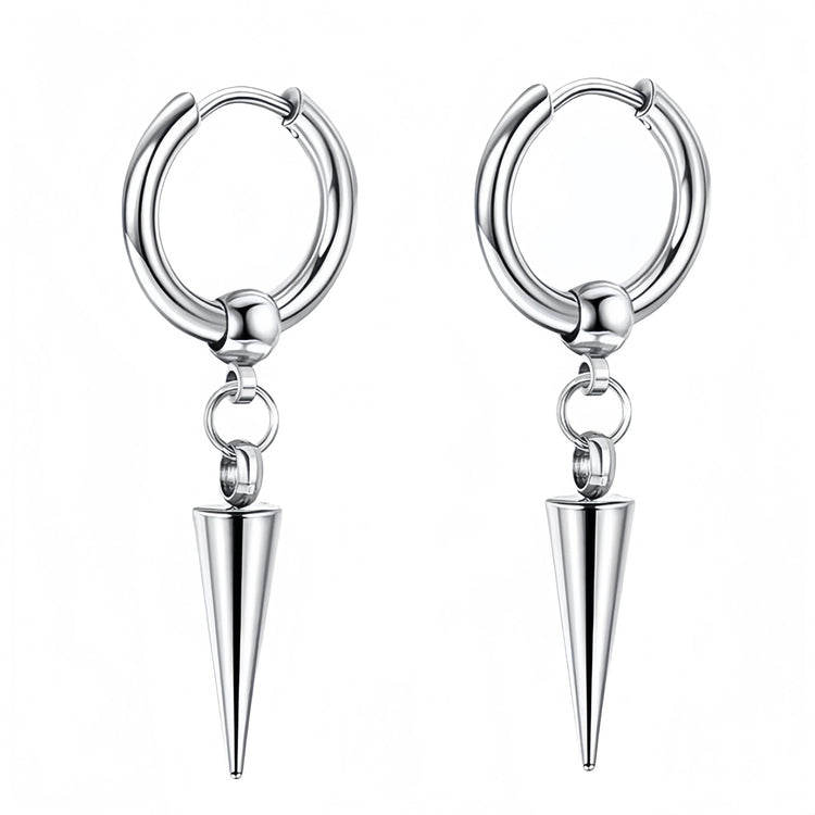 Long Hanging Crosses Leaves Pendants Hoops Woman Earrings Man Vintage Stainless steel Hip Hop Ear Piercing Jewelry Accessories PlatiNum