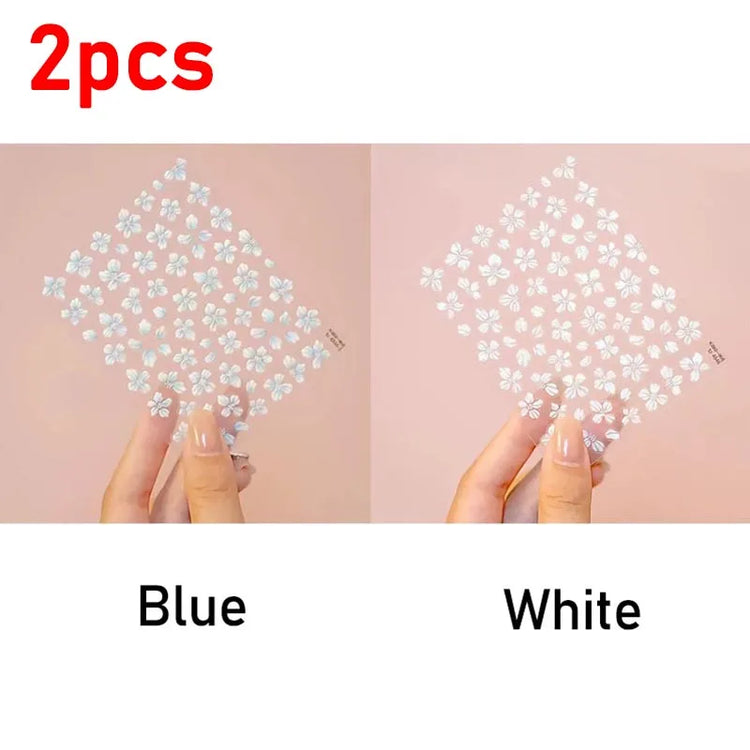 New Hipster Pure White Flowers Rose Spring Lily Camellia Daisy Jelly Cherry Blossom Nail Art Stickers Manicure Decals ZJT11